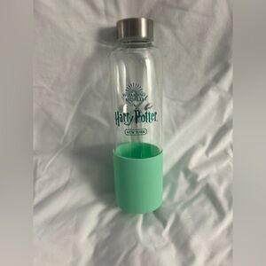 Harry Potter Glass Water Bottle with Mint Silicone Sleeve